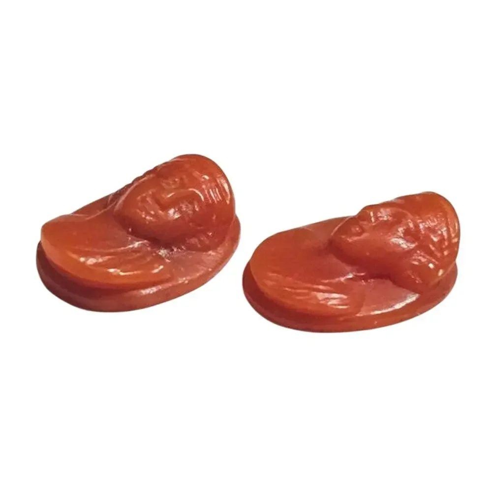 Antique Victorian Pair of Matching Natural Mediterranean Red Coral Oval Cameos
